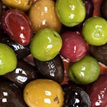 Image: Group of different colored olives